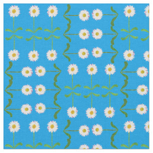 Chic Daisy på Himmel Blå Anpassningsbar Fabric Tyg