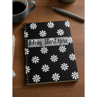 Chic Daisy Pattern Notebook – Minimal & Stylish Anteckningsbok