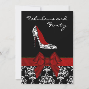 Chic Dam Damask Stiletto Anpassningsbar Inbjudan