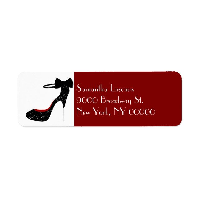 Chic Dam Stiletto High Heel Anpassningsbar Returadress Etikett (Framsidan)