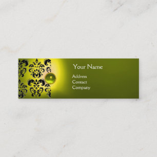 CHIC DAMASK GEM MONOGRAM-gult Mini Visitkort