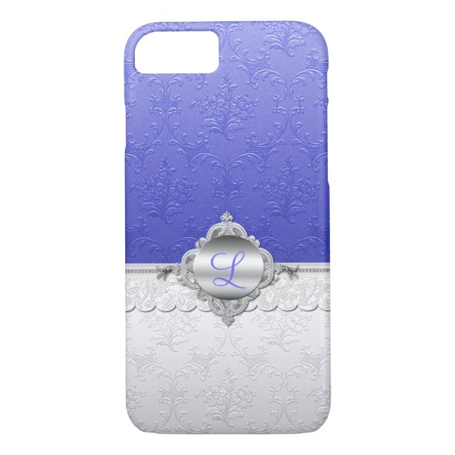 Chic Damask Monogram iPhone 7 Fodral Case-Mate iPhone Skal (Baksida)