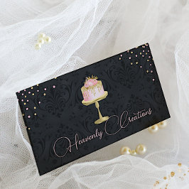 Chic Damask och Finare Cake Bakery-Affärskortet Visitkort
