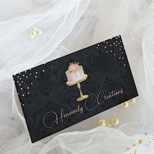 Chic Damask och Finare Cake Bakery-Affärskortet Visitkort