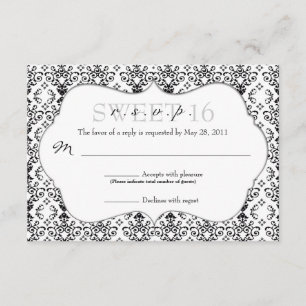 Chic Damask OSA [Svartvit] Kort