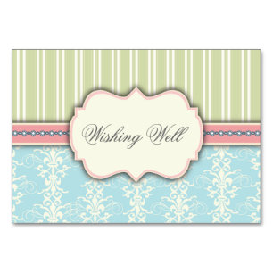 Chic Damask & Rand Wishing-brunn för inmatningskor Bordsnummer