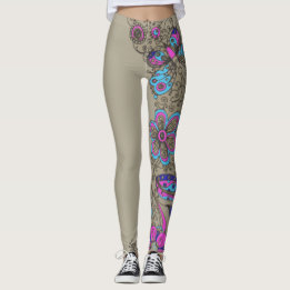 Chic - damaskerblommor/blommigt leggings