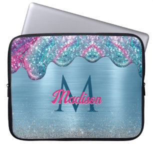Chic Dammusslande blådroppdroppar i monogram efter Laptop Fodral