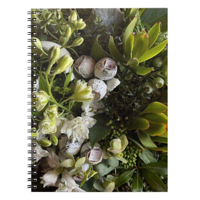 Chic Dark Green Botanical Leaves Anteckningsbok (Framsidan)