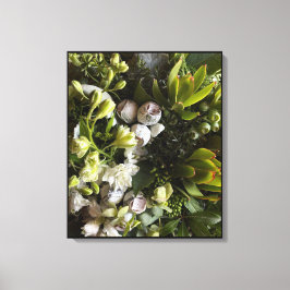Chic Dark Green Botanical Leaves Canvastryck