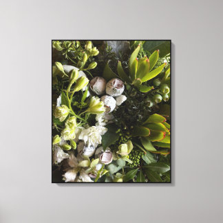 Chic Dark Green Botanical Leaves Canvastryck