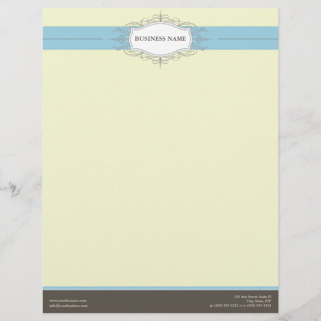 Chic Deco Baby blue anpassat brevhuvud (Framsida)