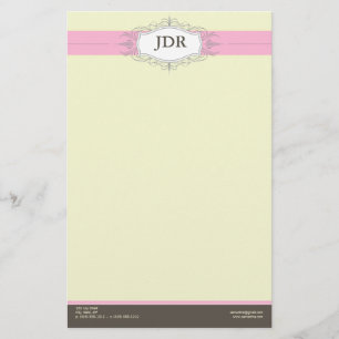 Chic deco Baby Rosa Customized Stationery Brevpapper