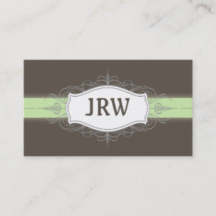 Chic Deco Ram Monogram Mint, Affärskort Visitkort