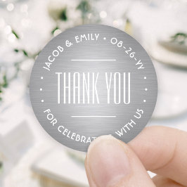Chic Deco Typography Tack Faux Foil Runt Klistermärke