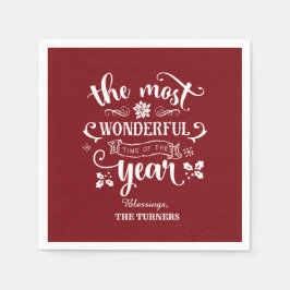 Chic Den mest underbara tiden för årets monogram Pappersservett