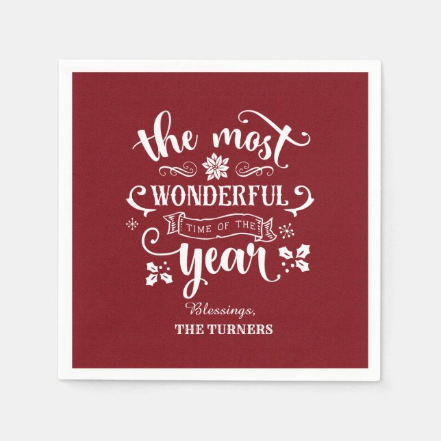 Chic Den mest underbara tiden för årets monogram Pappersservett (Framsidan)