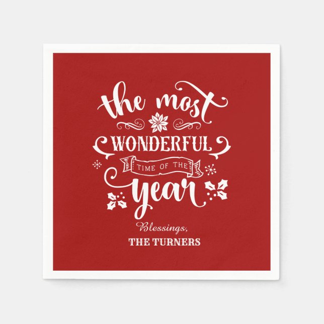 Chic Den mest underbara tiden för årets monogram Pappersservett (Framsidan)