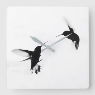 Chic Design Hummingbird Clock Fyrkantig Klocka