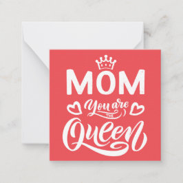 Chic Design Typography Mamma du är drottning Anteckningskort