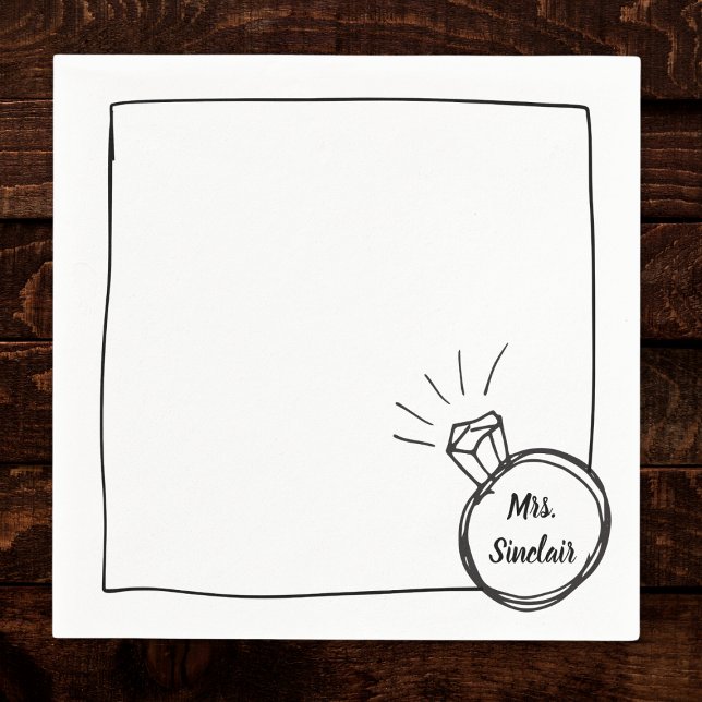 Chic Diamond Ring Möhippa & Bachelorette Pappersservett (Skapare uppladdad)