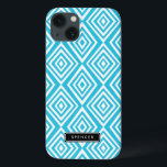 Chic Diamonds Mönster | Turkos-Personlig<br><div class="desc">Modern och snyggt iPad mini fodral med turkos och vit diamant mönster. Fodral är helt och hållet anpassade. Andra färg och liknande artiklar finns tillgängliga.</div>