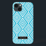 Chic Diamonds Mönster | Turkos-Personlig<br><div class="desc">Modern och snyggt iPad mini fodral med turkos och vit diamant mönster. Fodral är helt och hållet anpassade. Andra färg och liknande artiklar finns tillgängliga.</div>