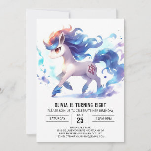 Chic Digital Horse Birthday Inbjudningar