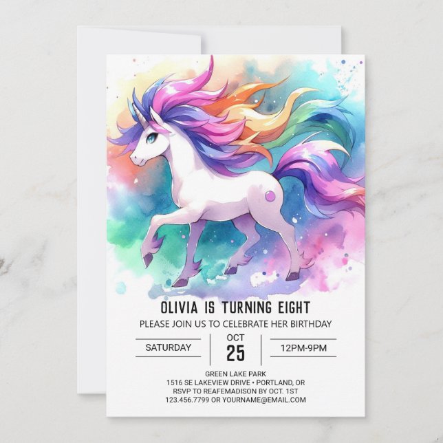 Chic Digital Horse Birthday Inbjudningar (Framsida)