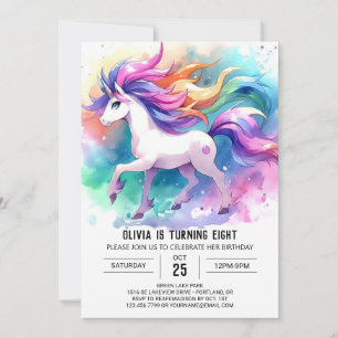 Chic Digital Horse Birthday Inbjudningar