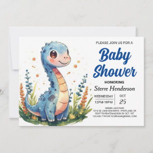 Chic Dinosaur Boy Shower för bisysslor Inbjudningar