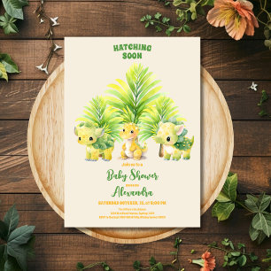 Chic Dinosaur Boy Shower Greenery Inbjudningar