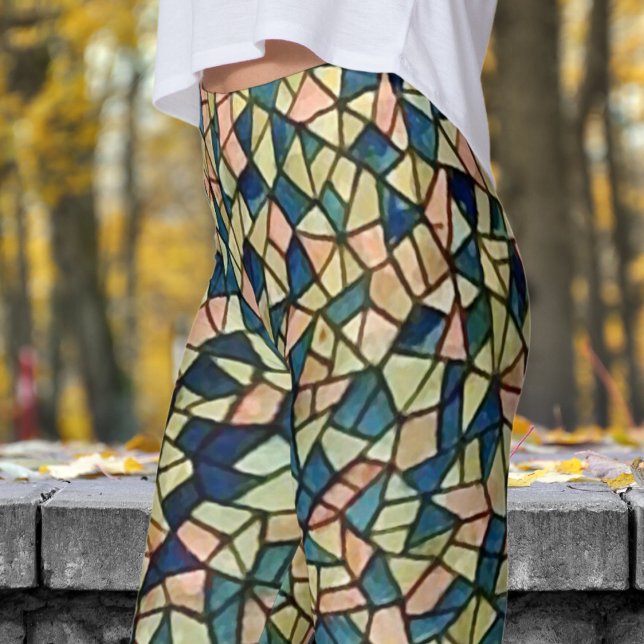 Chic djärv kubism Stil Leggings (Bold Cubism Style )