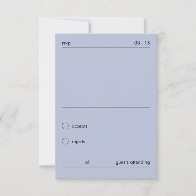 Chic djärv minimalistisk fransk grå bröllops-RSVP  OSA Kort (Framsida)