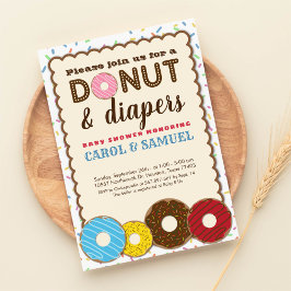 Chic Donut & Diaper Par Baby Shower Inbjudningar