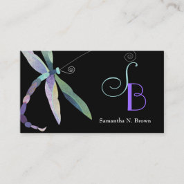 Chic Dragonfly Monogram-Anpassningsbar Visitkort