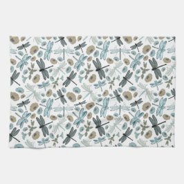 Chic Dragonfly och Blommönster Kökshandduk