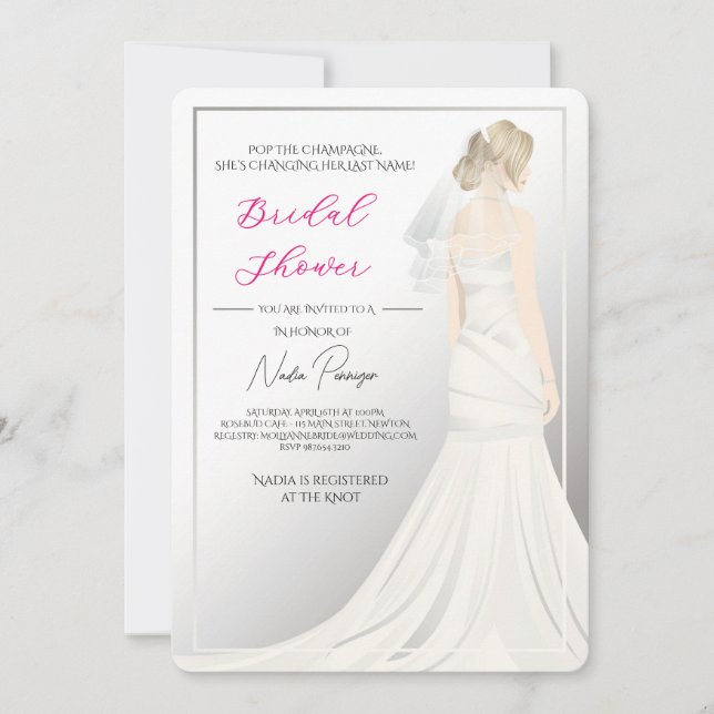 Chic Dressed for the Occasion Bridal Shower Party Inbjudningar (Framsida)