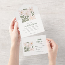 Chic Dusky Retro Minimal Blommigt Bröllop
