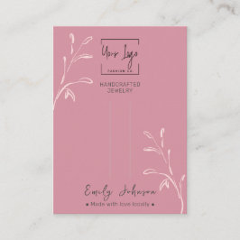 Chic Dusky Rosa Löv Jewelry Hairclip Visning Card