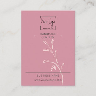 Chic Dusky Rosa Löv QR judelry Visning Card