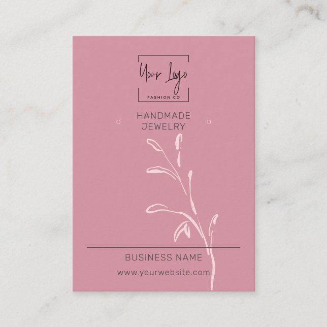 Chic Dusky Rosa Löv QR judelry Visning Card (Framsida)