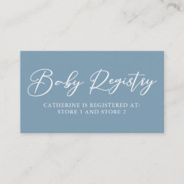 Chic Dusty Blue Baby Registry Personlig Tilläggskort