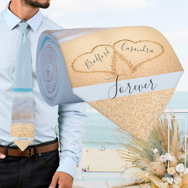 Chic Dusty Blue Beach bröllopshearts Sand Slips (Skapare uppladdad)