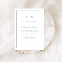 Chic Dusty Blue Border | Bröllsgästinformation