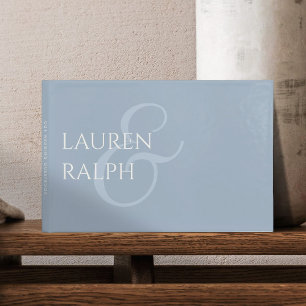 Chic Dusty Blue Couple Monogram Gästböcker