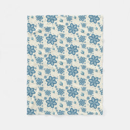 Chic Dusty Blue Jasmine & Botanisk Flygtäcke Fleecefilt