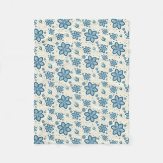 Chic Dusty Blue Jasmine & Botanisk Flygtäcke Fleecefilt