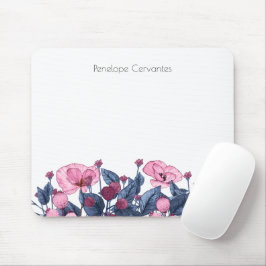 Chic Dusty Blue Rosa Vild Flowers Musmatta