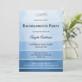 Chic Dusty Blue Stripe Bachelorette Inbjudningar